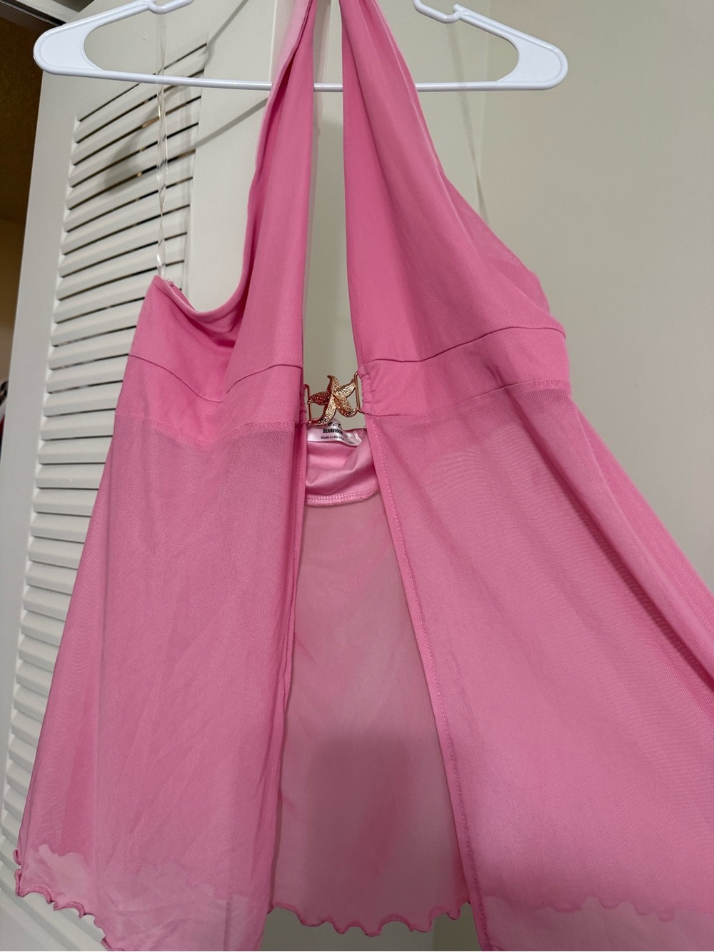 Electric Family Pink Halter Chemise with Mesh Skirt